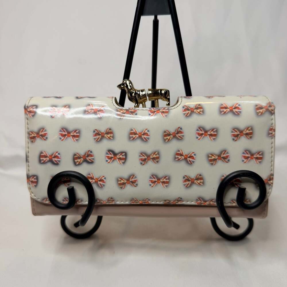 Ted Baker London Bow Print Wallet with Dog Clasp